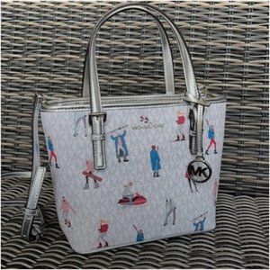 Michael Kors Jet Set Girls XS Convertible Satchel Bright White